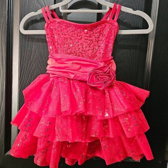 Weissman NWOT child small dance costume jazz lyrical tap solo red - Picture 1 of 6